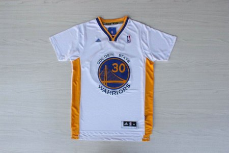 Maillot De Basket Golden State Warriors Stephen Curry 30 Manches Courtes Tissus Sportif Fans Edition Blanc